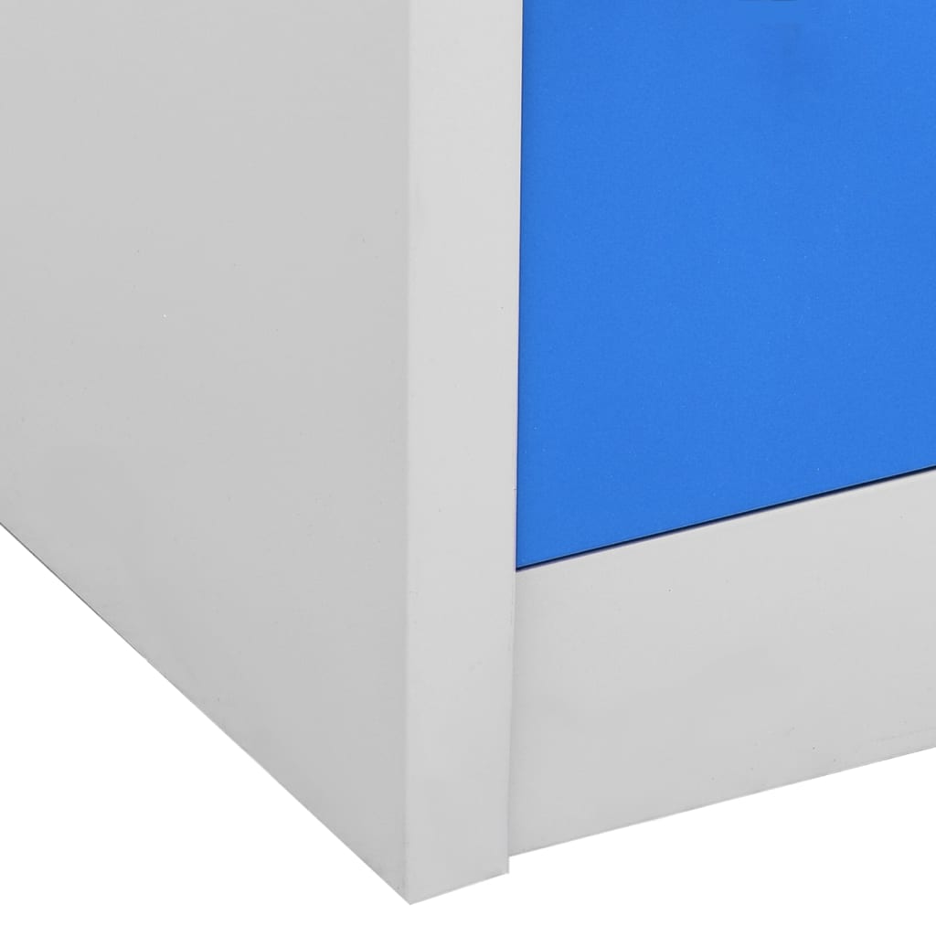 vidaXL Oppbevaringsskap 2 stk lysegrå og blå 90x45x92,5 cm stål