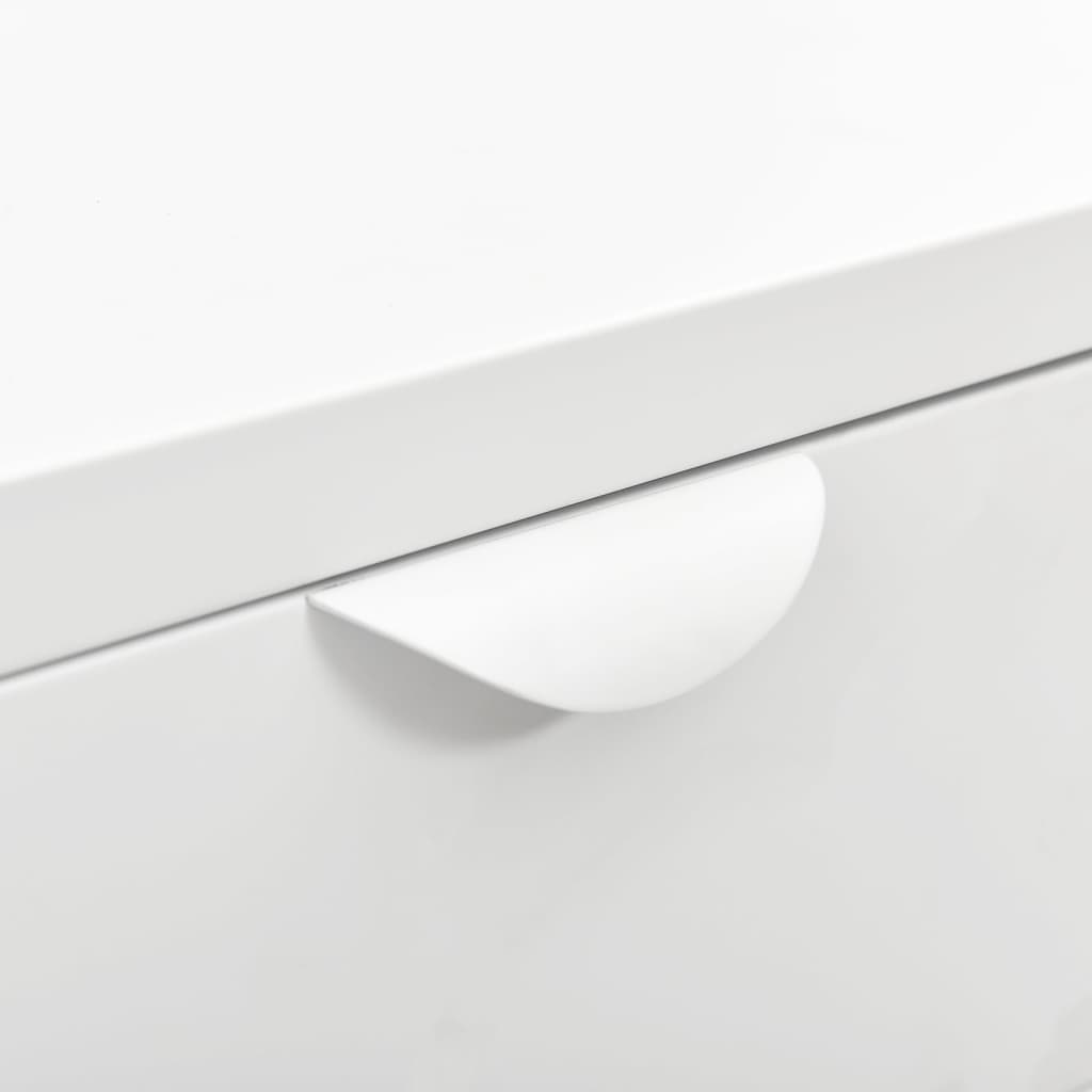 vidaXL Nattbord hvit 40x30x54,5 cm stål og glass
