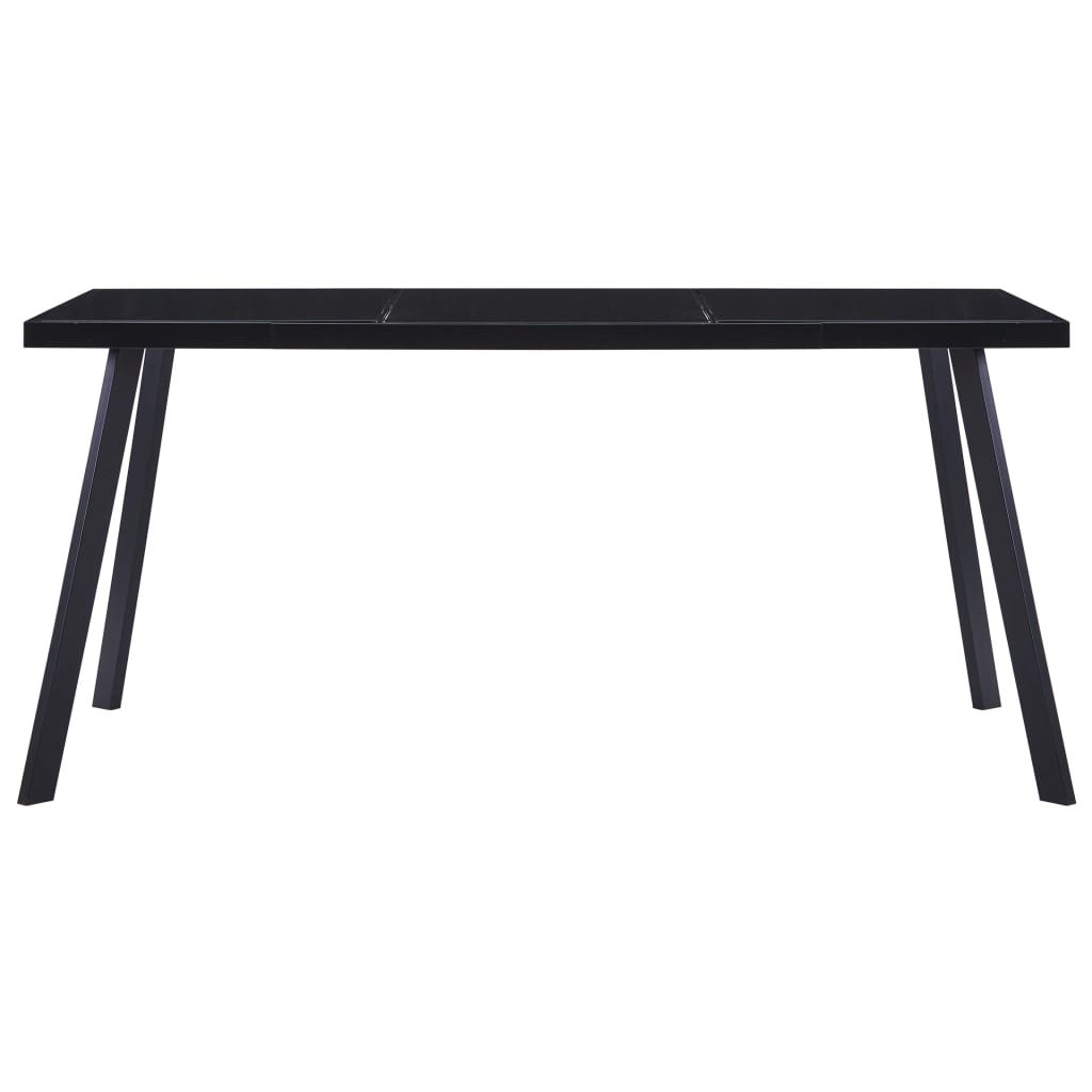 vidaXL Spisebord svart 180x90x75 cm herdet glass