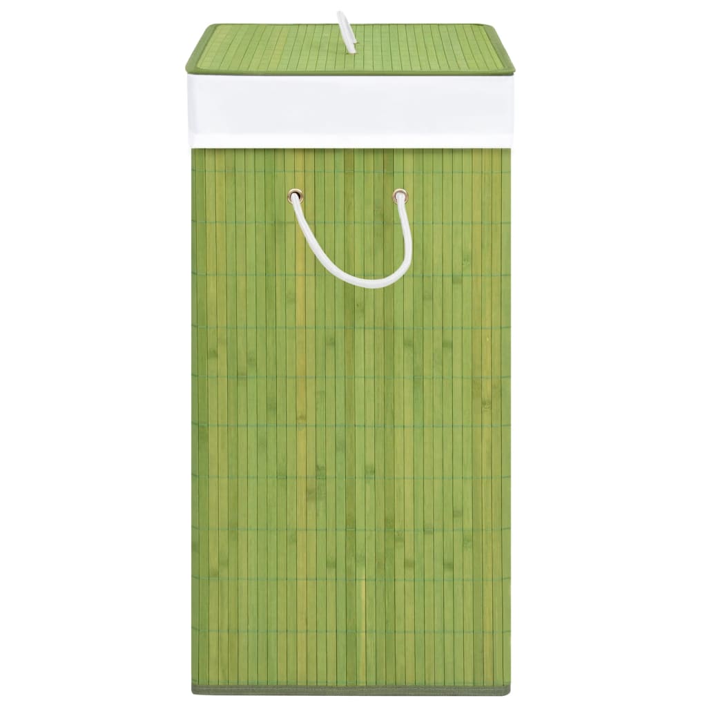 vidaXL Skittentøyskurv med enkelt seksjon bambus grønn 83 L