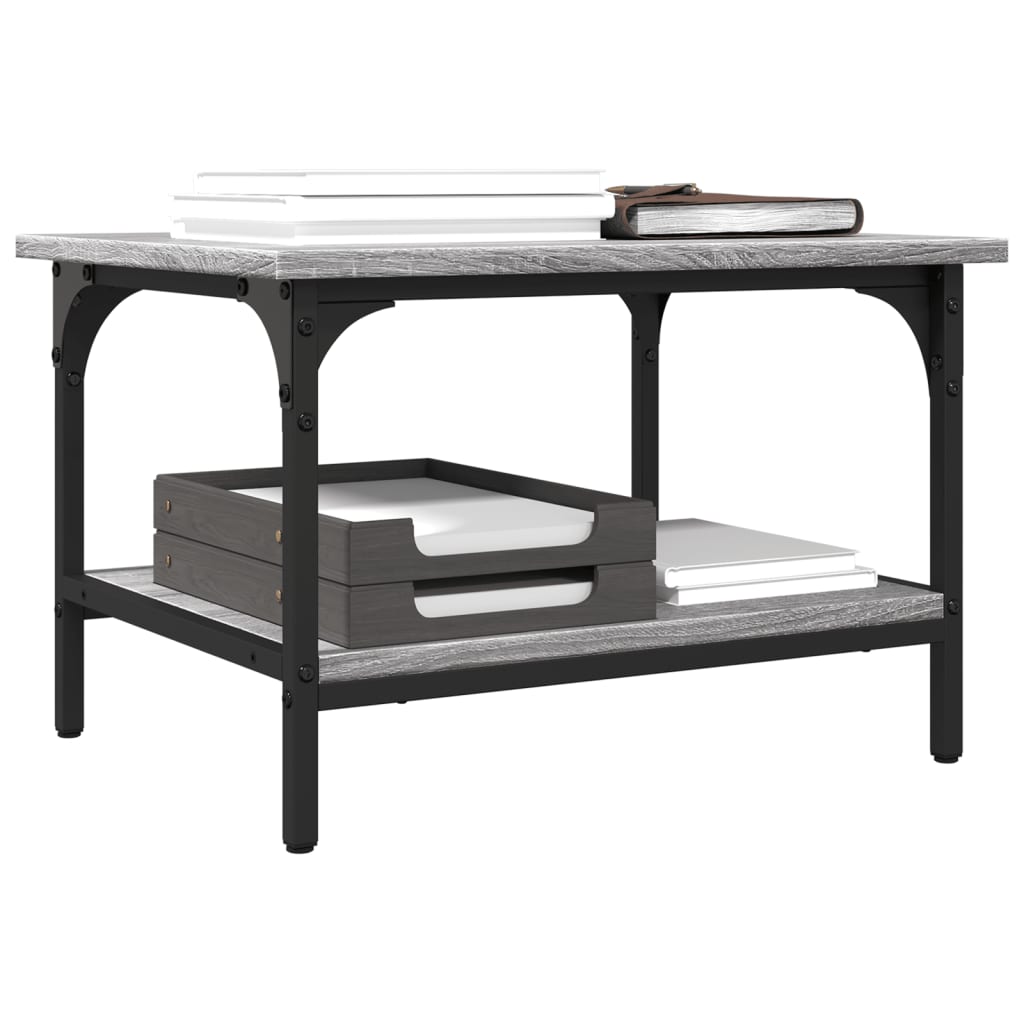 vidaXL Skriverbord 2 hyller grå sonoma 50x40x38 cm konstruert tre
