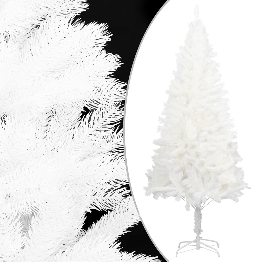vidaXL Forhåndsbelyst kunstig juletre hvit 240 cm