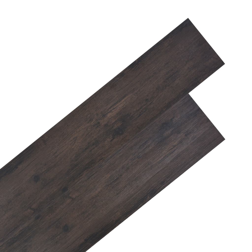 vidaXL Ikke-klebende PVC-gulvplanker 5,26 m² 2 mm eik mørkegrå