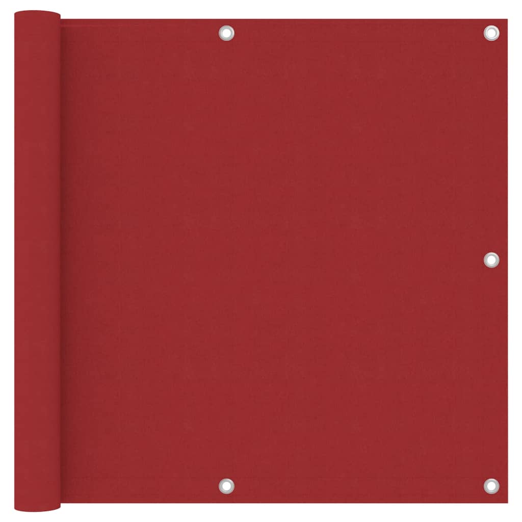 vidaXL Balkongskjerm rød 90x400 cm oxfordstoff