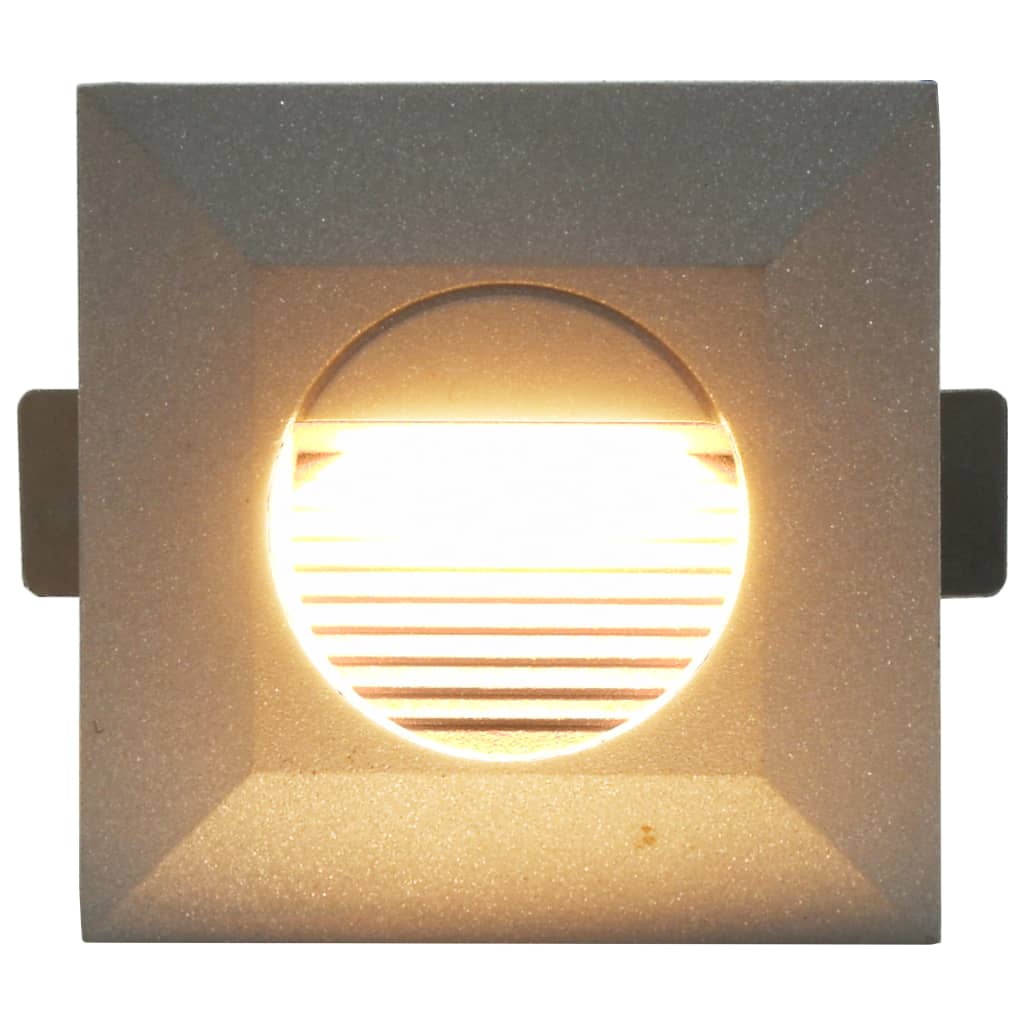vidaXL Utendørs LED-vegglamper 6 stk 5 W sølv firkantet