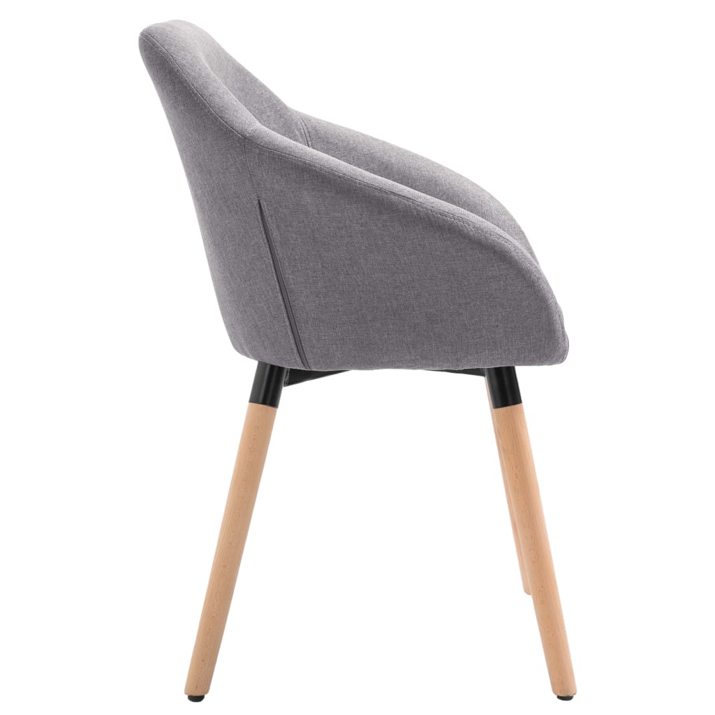 331491 vidaXL Dining Chairs 2 pcs Light Grey Fabric (UK/IE/FI/NO/DE/FR/NL only)