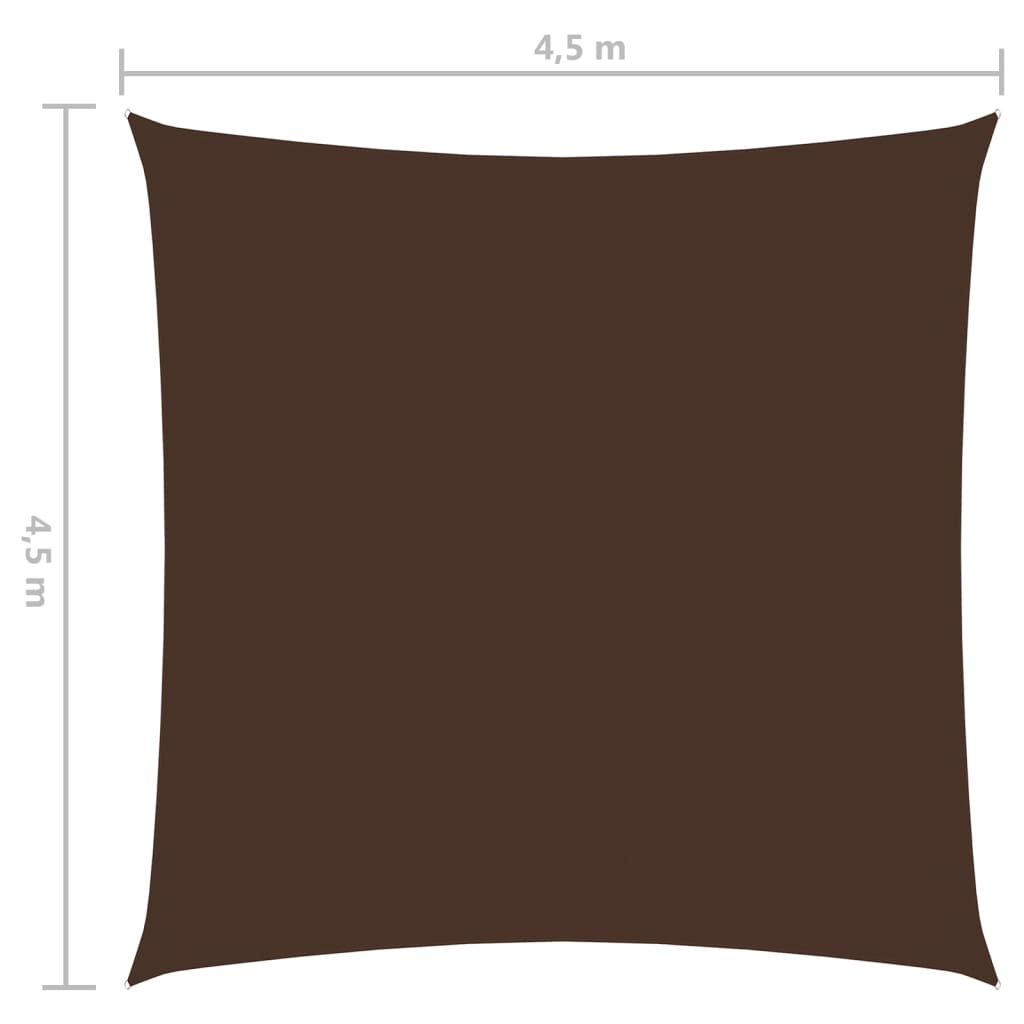 vidaXL Solseil oxfordstoff kvadratisk 4,5x4,5 m brun