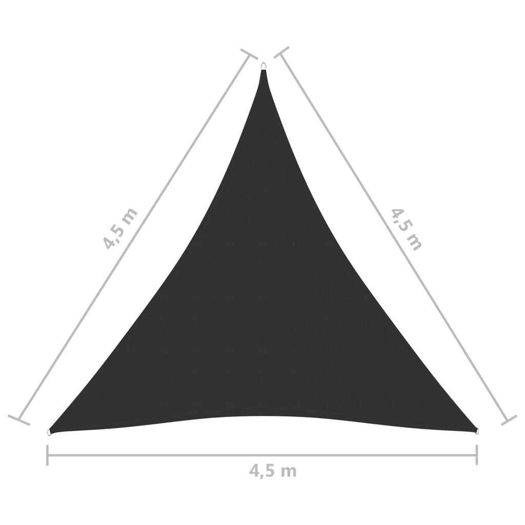vidaXL Solseil oxfordstoff trekantet 4,5x4,5x4,5 m antrasitt
