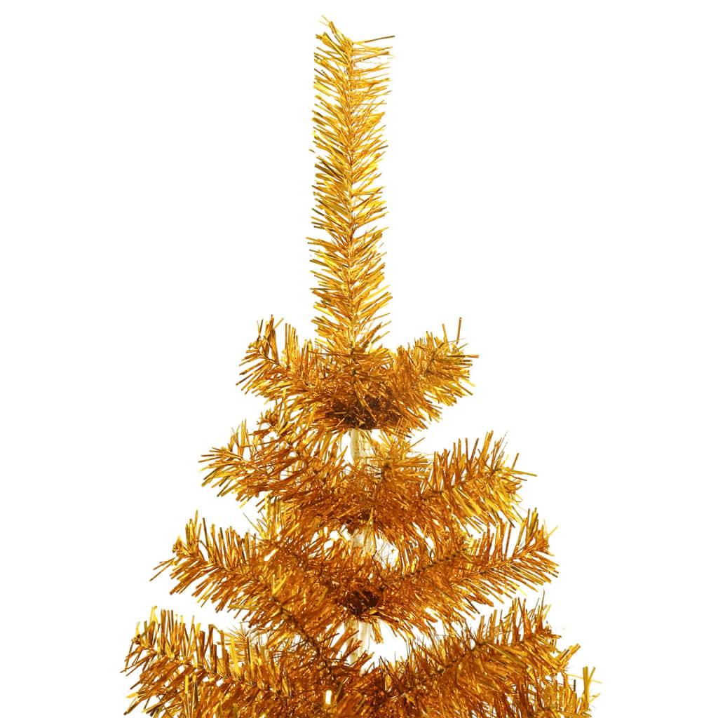 vidaXL Kunstig juletre med stativ gull 210 cm PET