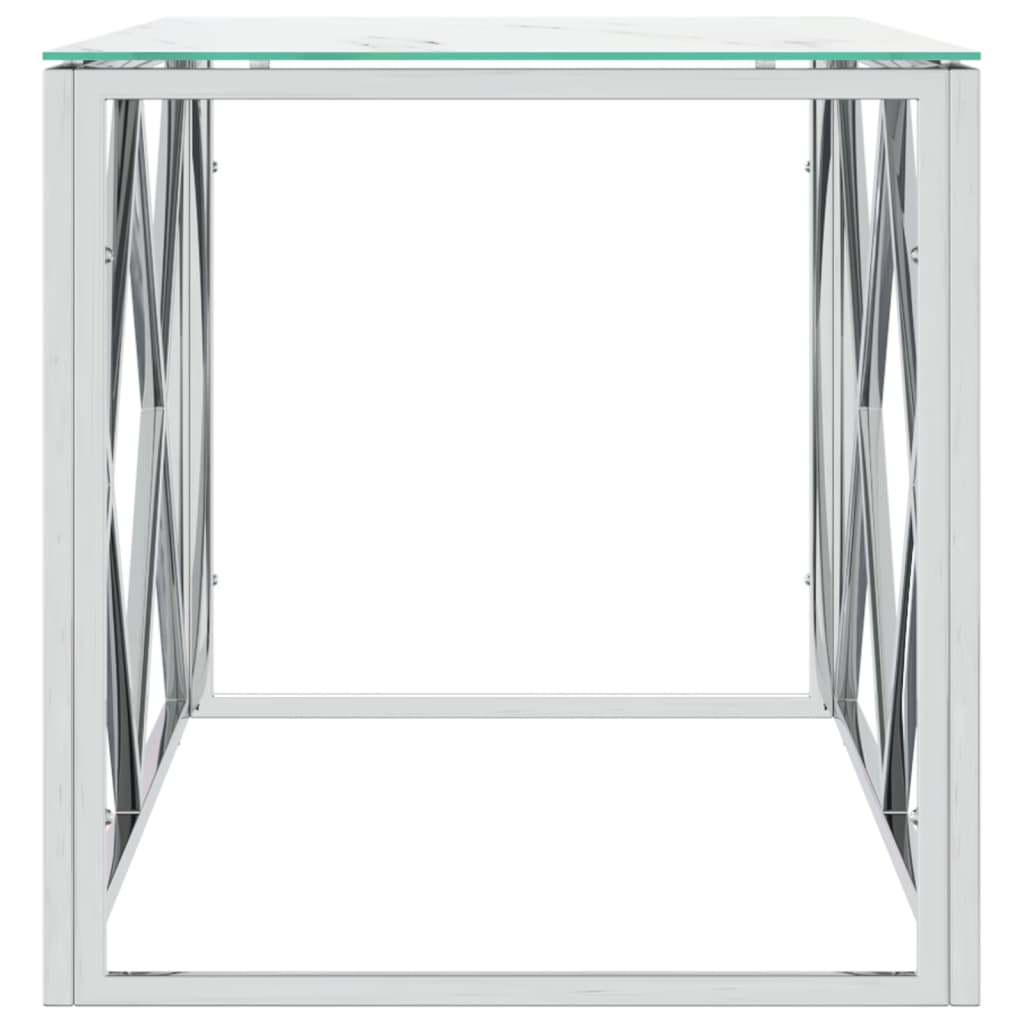 vidaXL Salongbord 110x45x45 cm rustfritt stål og glass