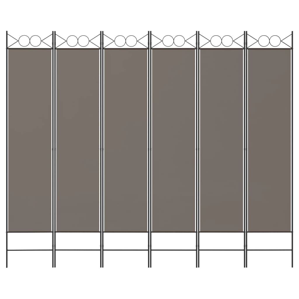 vidaXL Romdeler med 6 paneler antrasitt 240x220 cm stoff