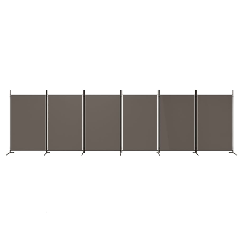 vidaXL Romdeler med 6 paneler antrasitt 520x180 cm stoff