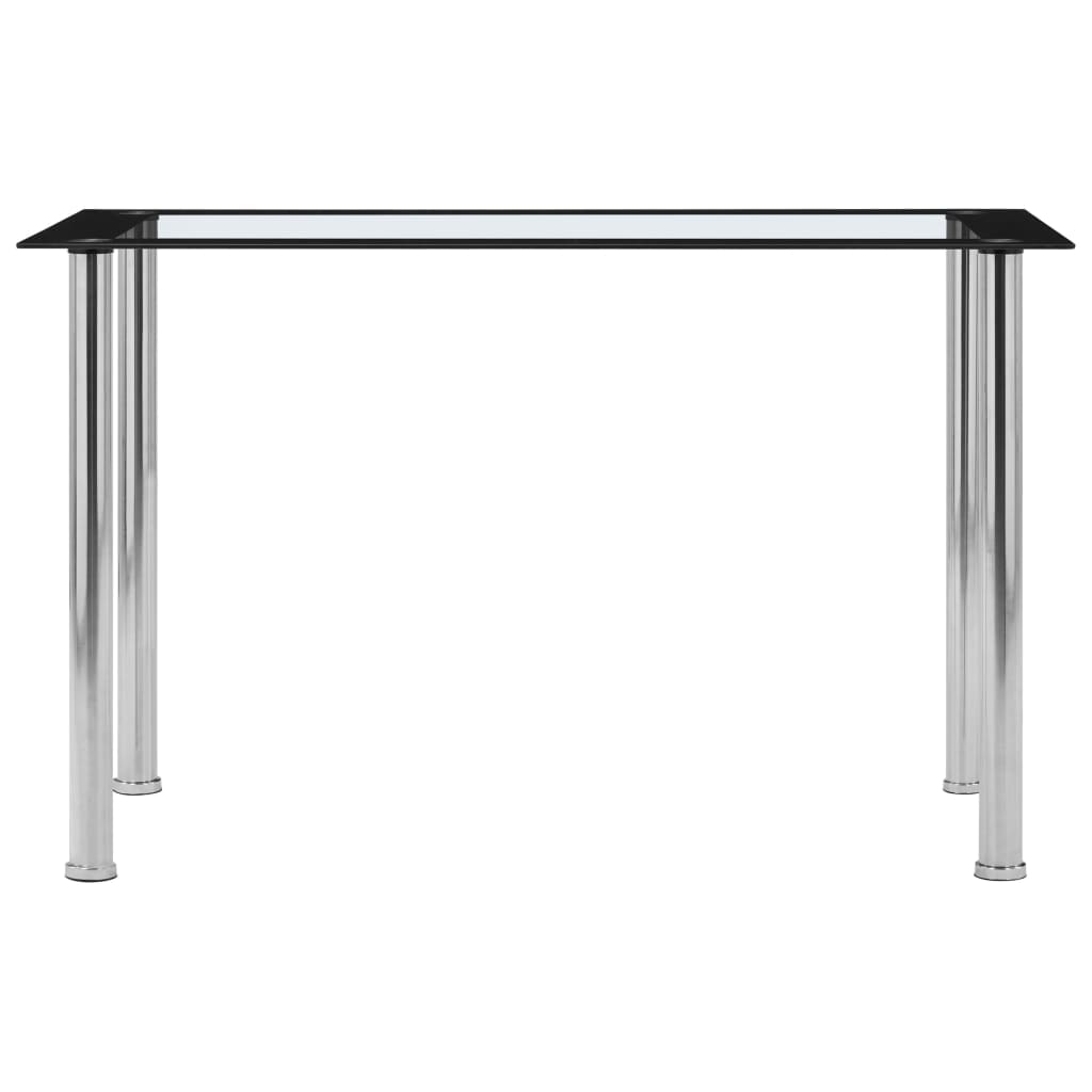 vidaXL Spisebord svart og gjennomsiktig 120x60x75 cm herdet glass