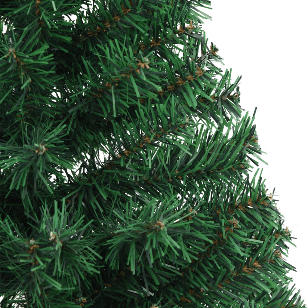 vidaXL Kunstig juletre halvt med stativ grønn 120 cm PVC