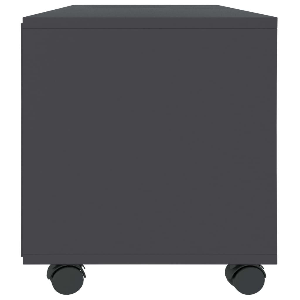 vidaXL TV-benk med hjul grå 90x35x35 cm sponplate