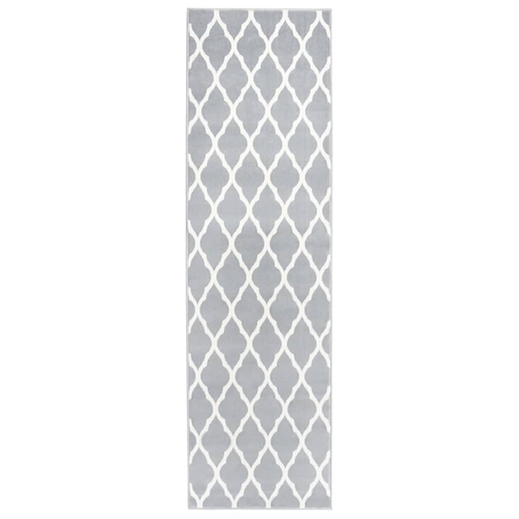 vidaXL Gulvteppe BCF grå og hvit 100x450 cm