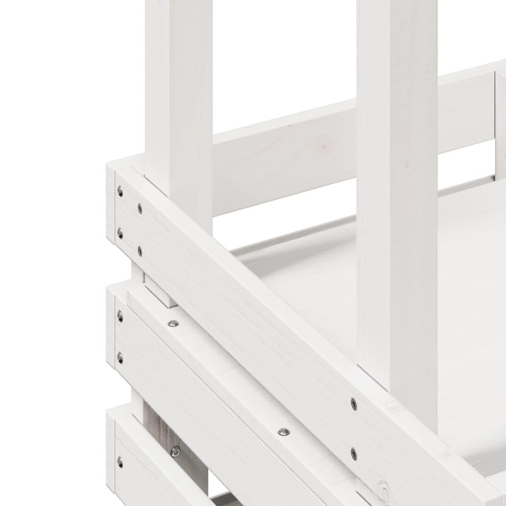 vidaXL Utendørs barbord med tak hvit 112,5x57x195,5 cm heltre furu