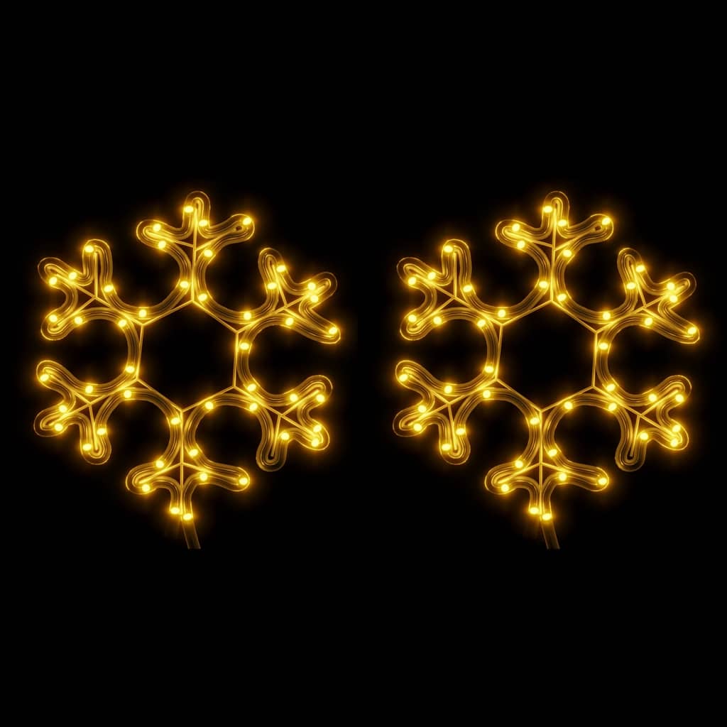 vidaXL Julesnøfnuggfigurer med LED 2 stk varmhvit 27x27 cm