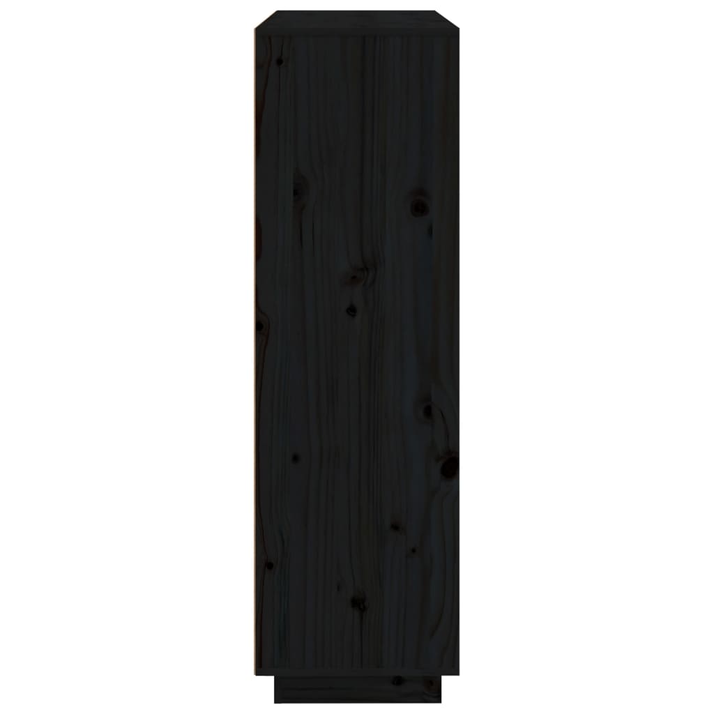 vidaXL Highboard svart 110,5x35x117 cm heltre furu