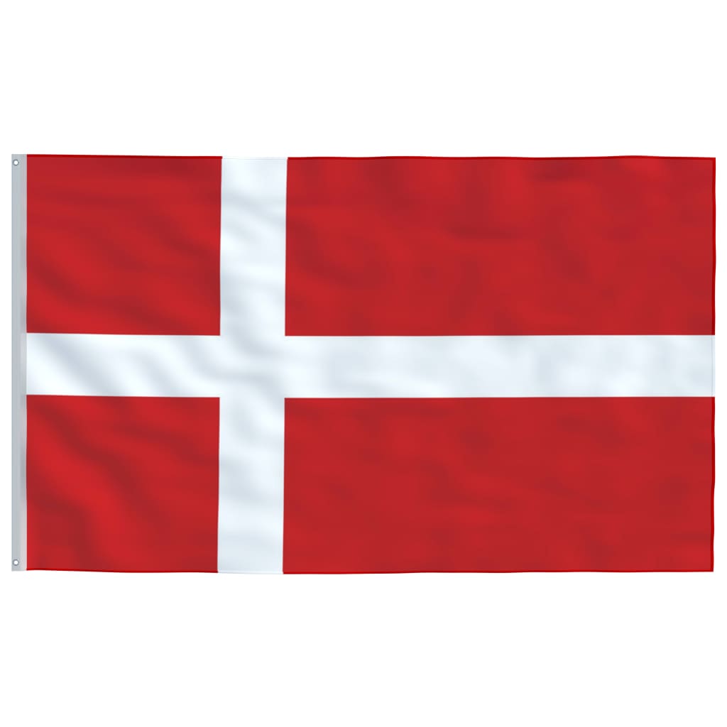 vidaXL Dansk flagg og stang 5,55 m aluminium
