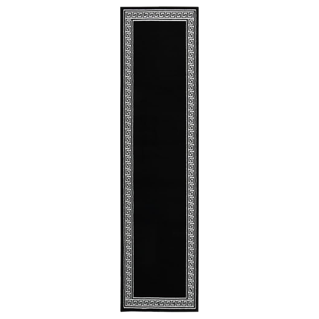 vidaXL Gulvteppe BFC svart med motiv 60x350 cm