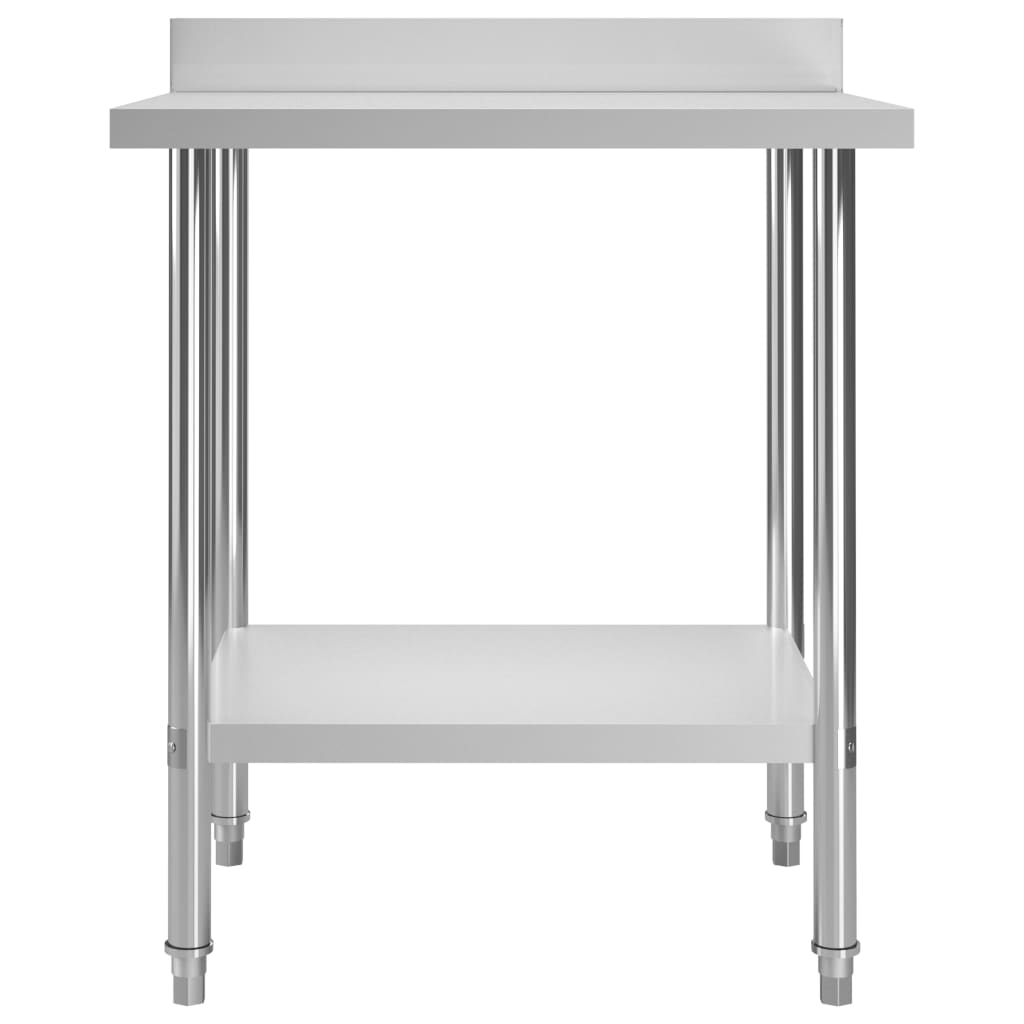 vidaXL Arbeidsbord for kjøkken med bakplater 80x60x93 rustfritt stål