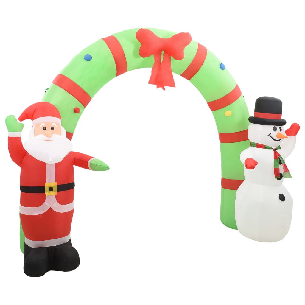 vidaXL Oppblåsbar julenisse og snømann dekorasjonbue LED 223 cm