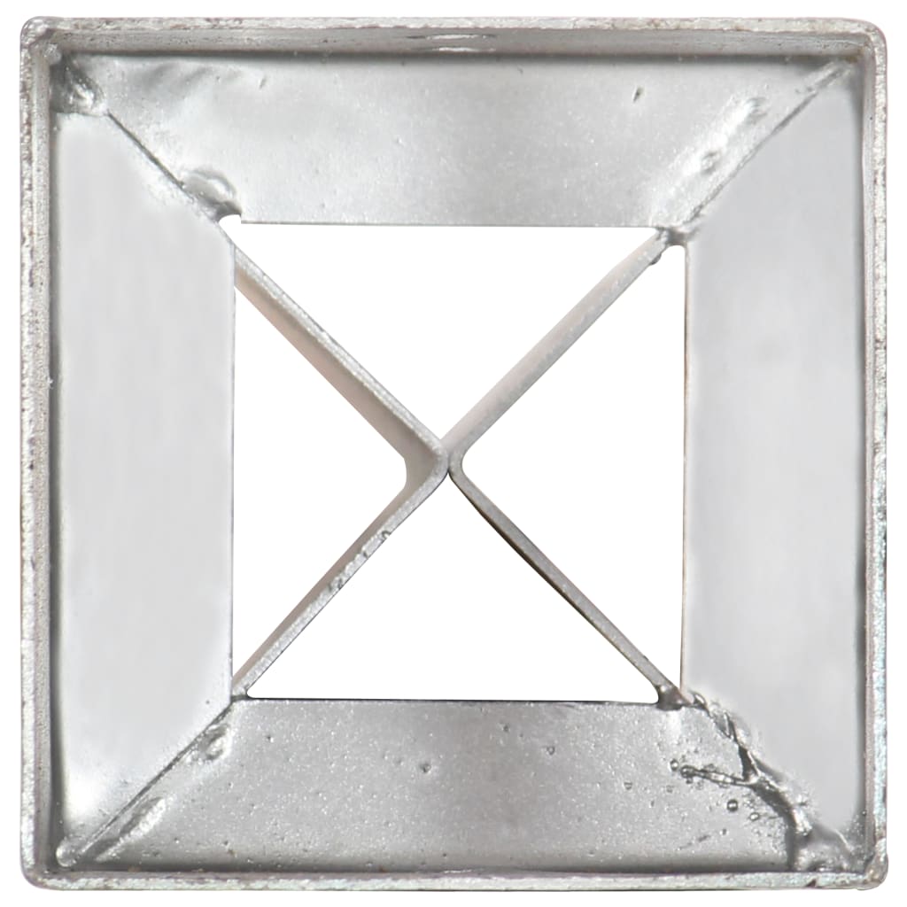 vidaXL Jordspyd 2 stk sølv 12x12x89 cm galvanisert stål