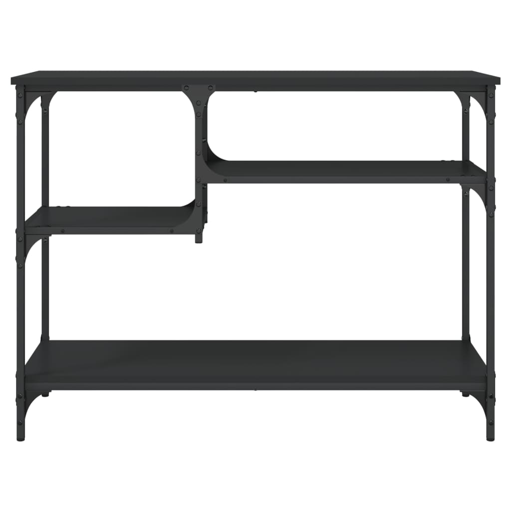 vidaXL Konsollbord med hyller svart 100x35x75 cm
