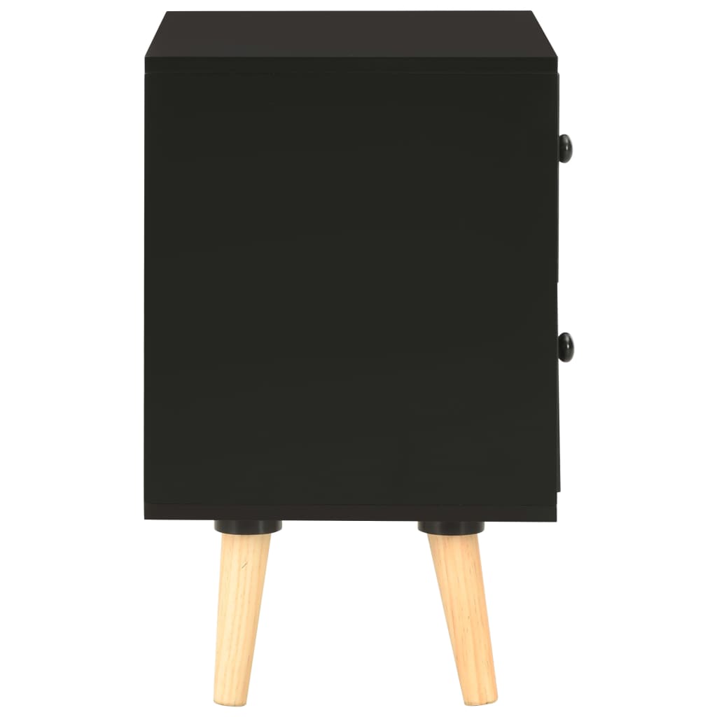 vidaXL Nattbord 2 stk svart 40x30x50 cm heltre furu