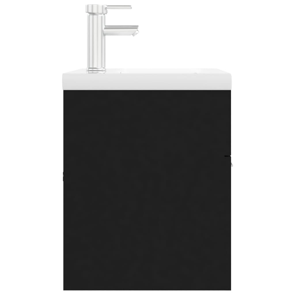 vidaXL Servantskap med innebygd vask svart sponplate