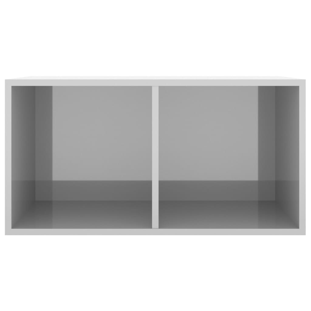vidaXL Oppbevaringsboks LP høyglans grå 71x34x36 cm konstruert tre