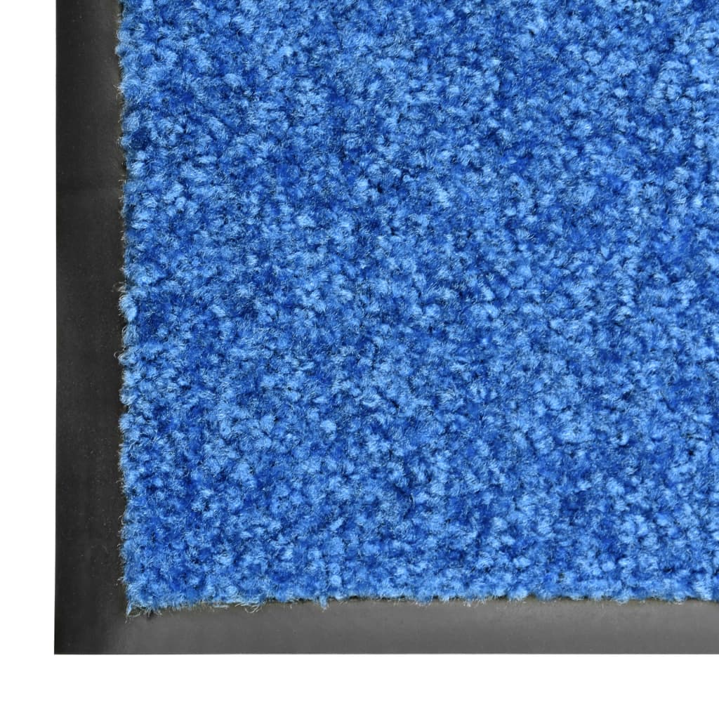 vidaXL Dørmatte vaskbar blå 90x150 cm