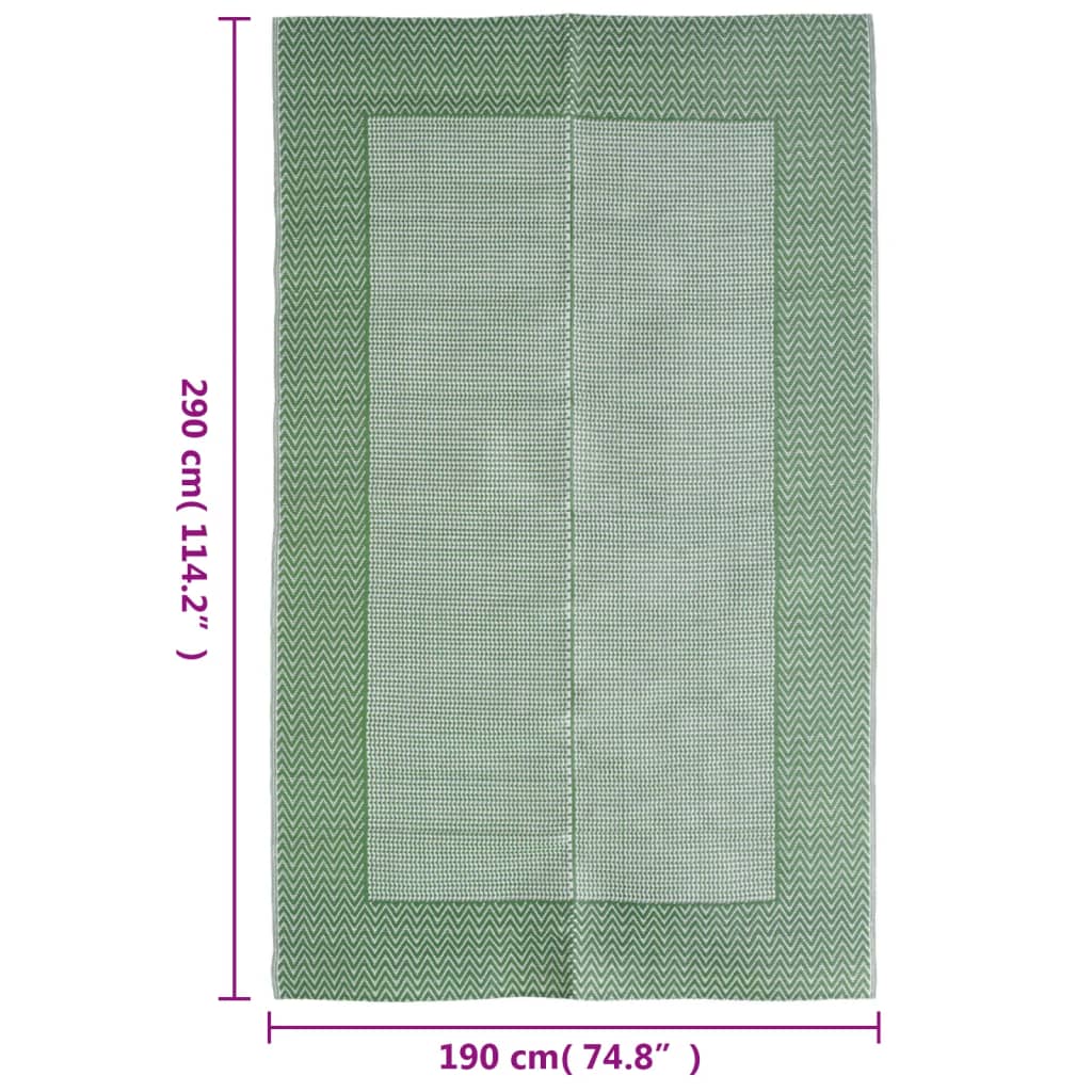 vidaXL Uteteppe grønn 190x290 cm PP