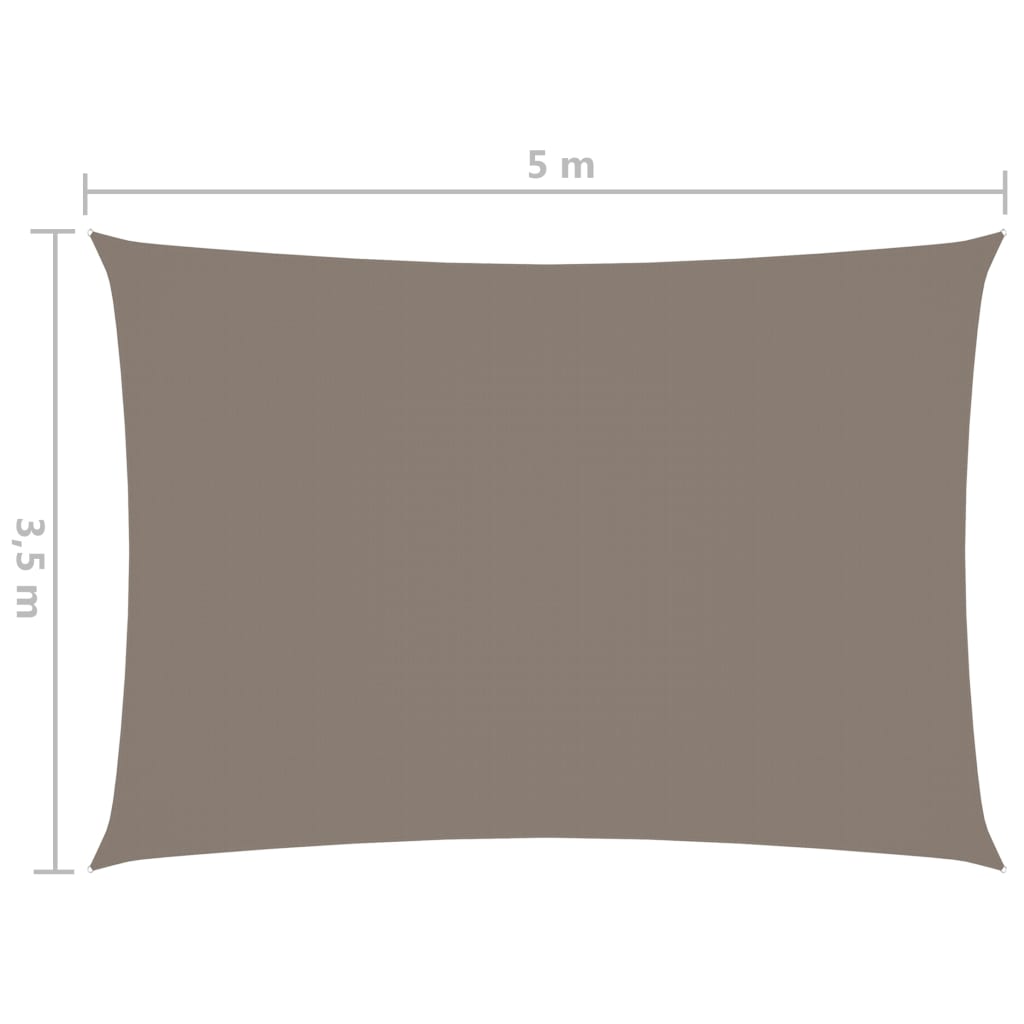 vidaXL Solseil oxfordstoff rektangulær 3,5x5 m gråbrun