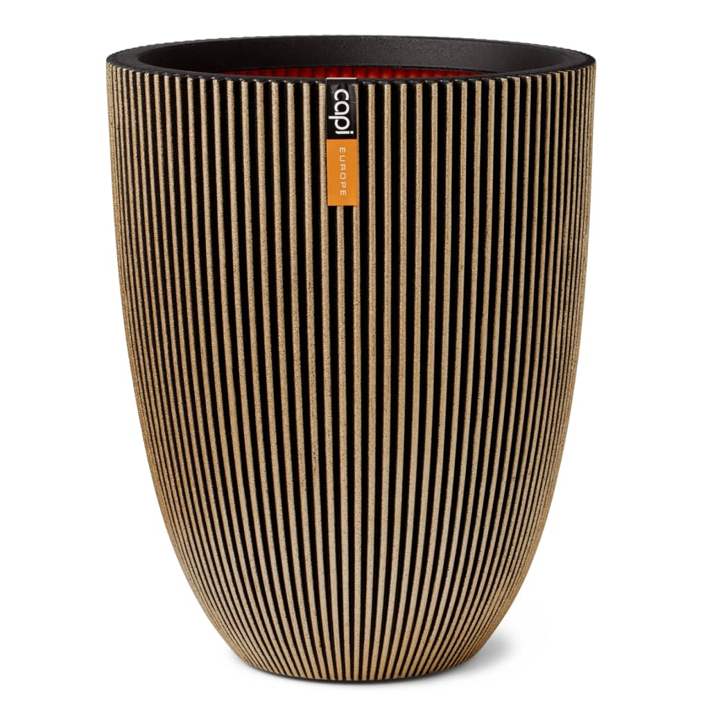 Capi Vase elegant Groove 34x46 cm svart og gull