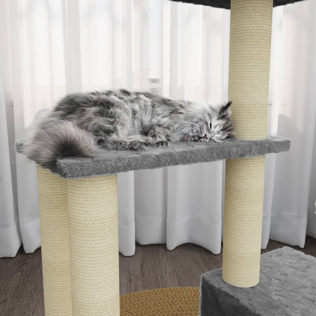 vidaXL Kattetre med klorestolper i sisal lysegrå 71 cm