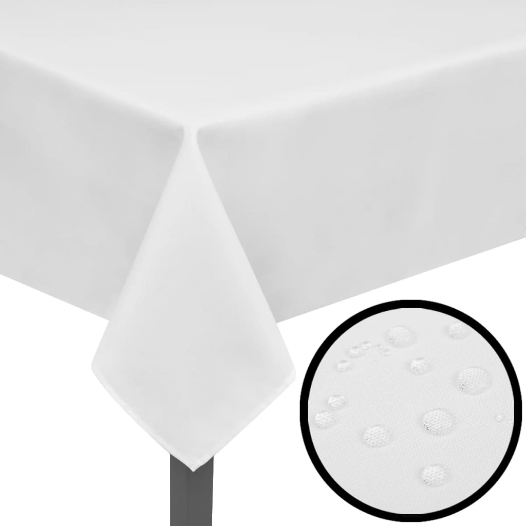5 Hvite bordduker 190 x 130 cm