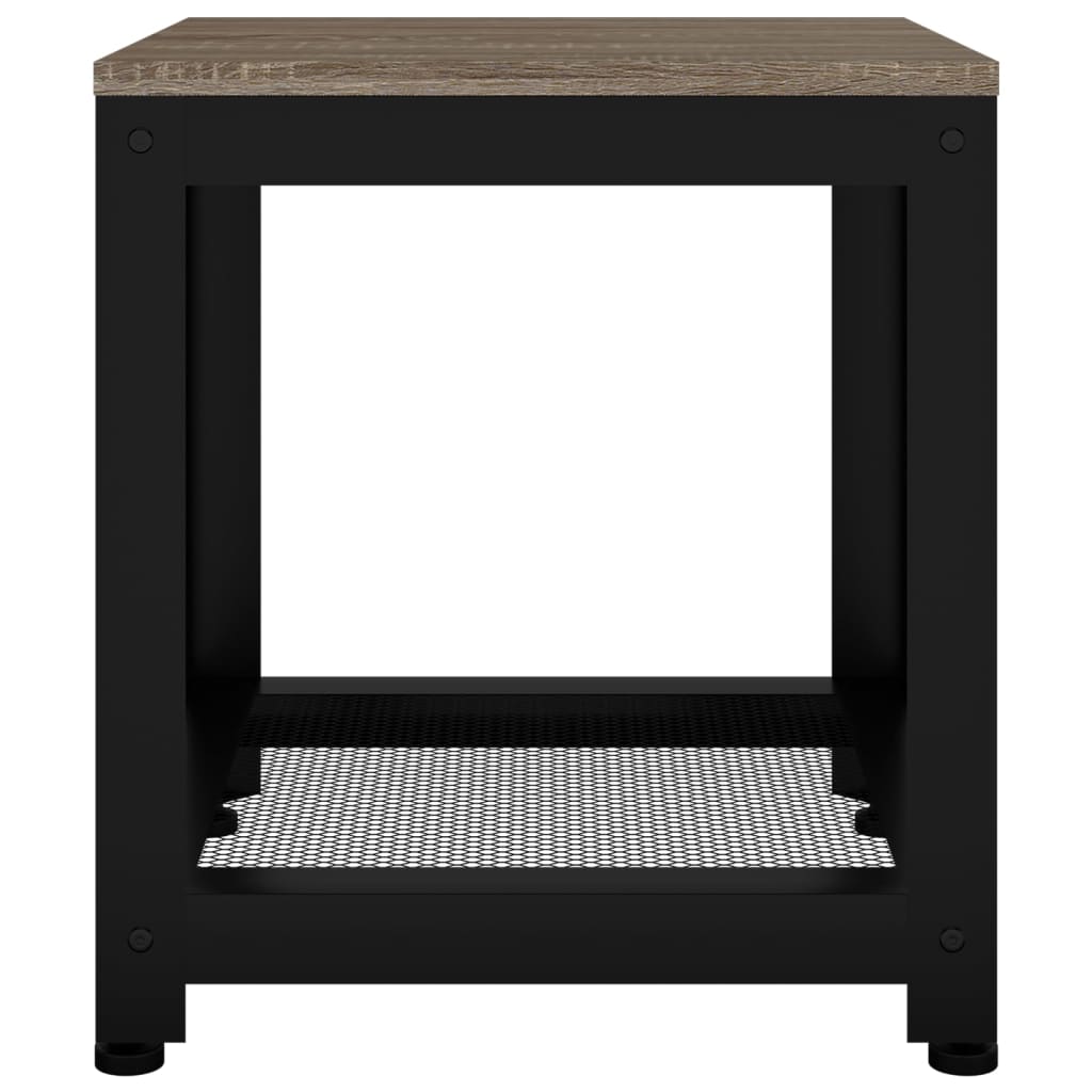 vidaXL Sidebord grå og svart 40x40x45 cm MDF og jern