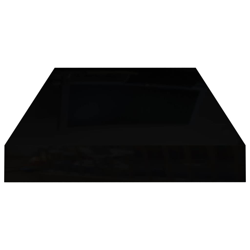 vidaXL Flytende vegghyller 4 stk høyglans svart 50x23x3,8 cm MDF