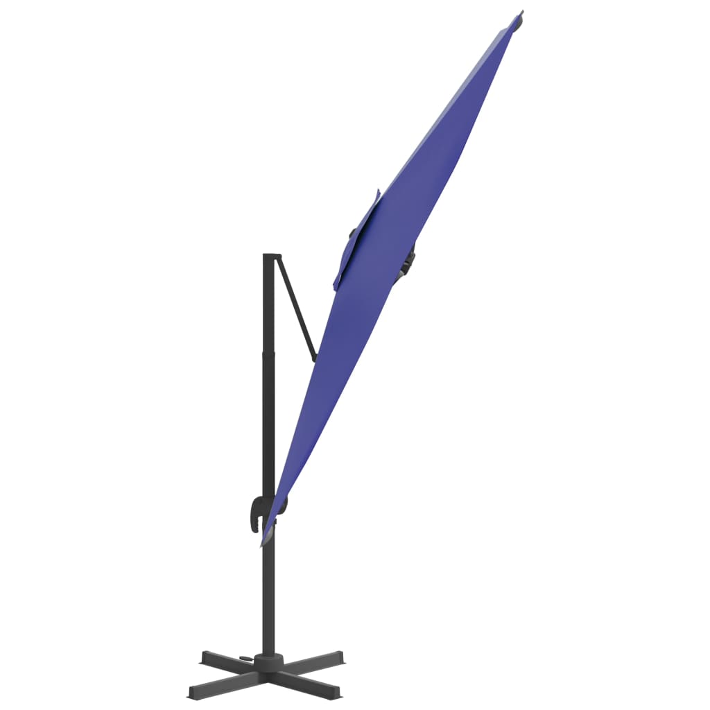 vidaXL Hengeparasoll med LED asurblå 400x300 cm