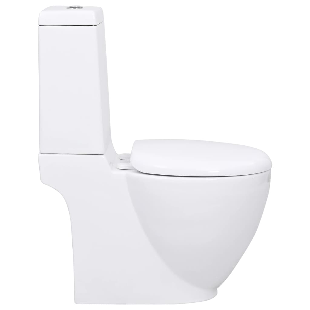 vidaXL Keramisk toalett vannføring på baksiden hvit