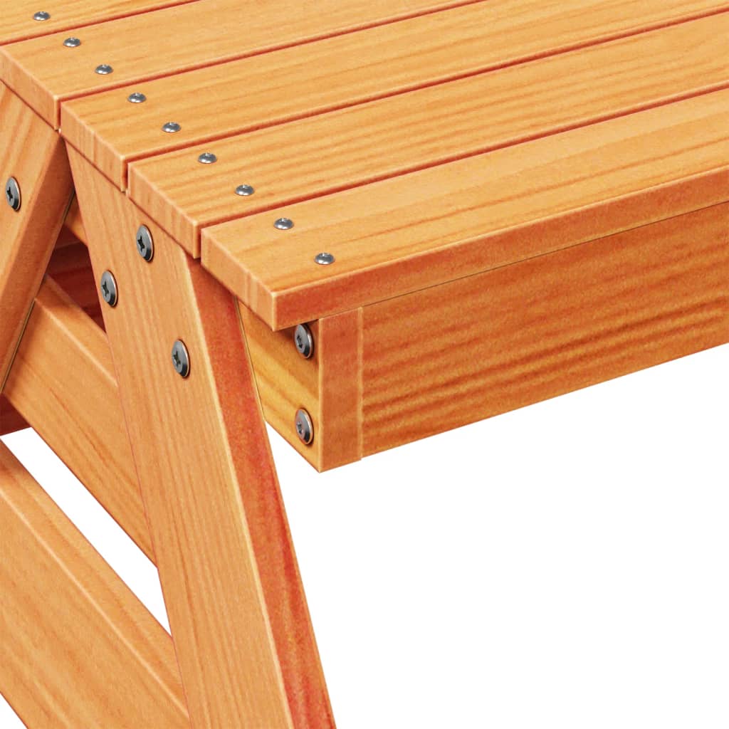 vidaXL Piknikbord for barn voksbrun 88x97x52 cm heltre furu