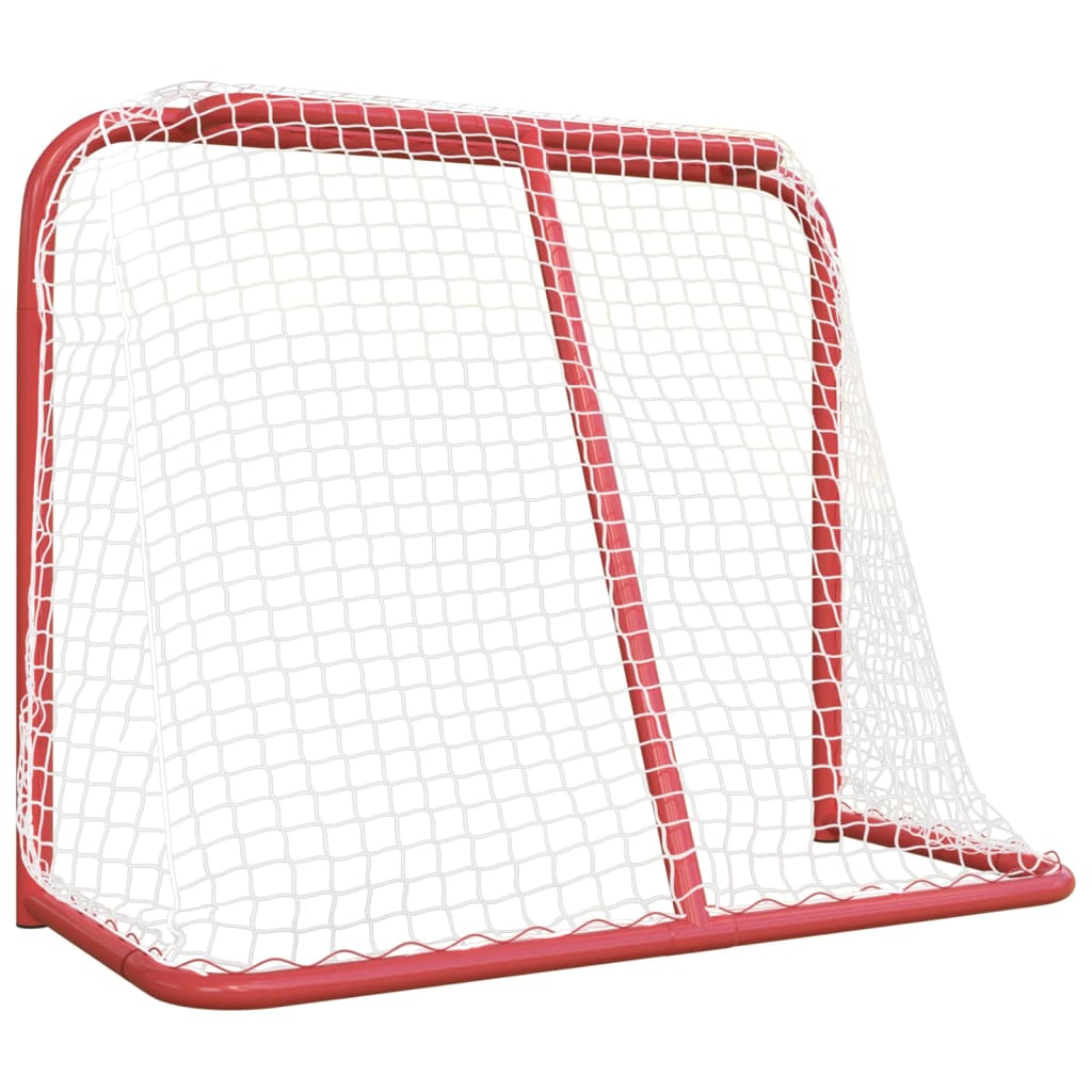 vidaXL Hockeymål rød og hvit 183x71x122 cm polyester