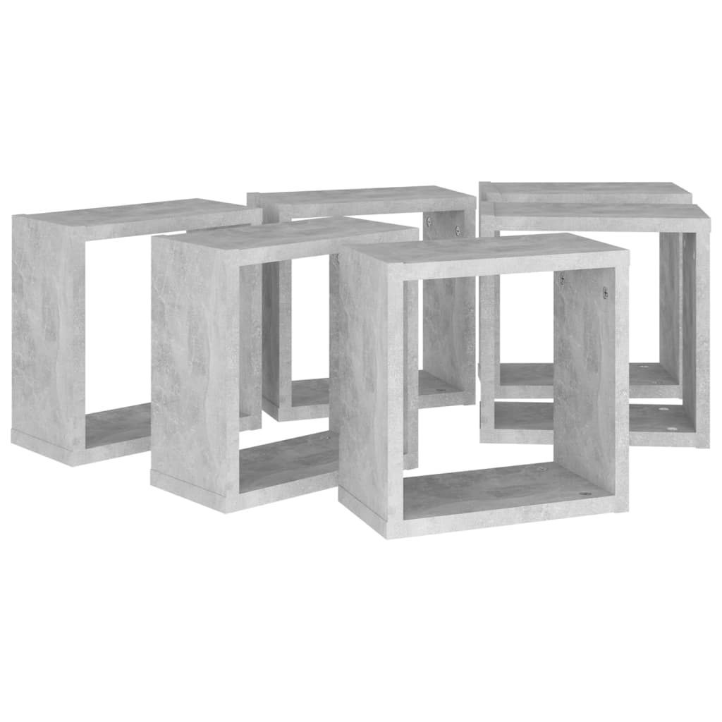 vidaXL Vegghyller kubeformet 6 stk betonggrå 30x15x30 cm