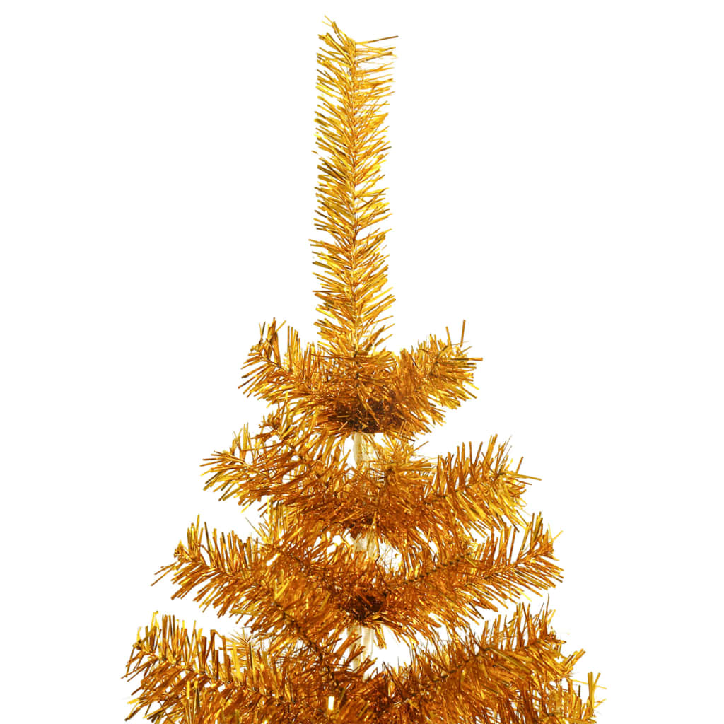 vidaXL Kunstig juletre med stativ gull 240 cm PET