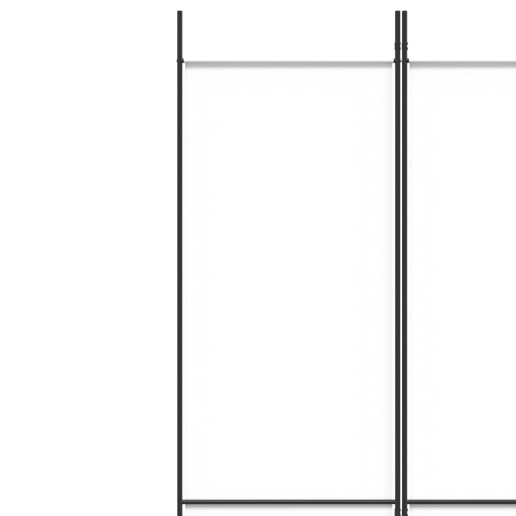 vidaXL Romdeler 4 paneler hvit 200x220 cm stoff