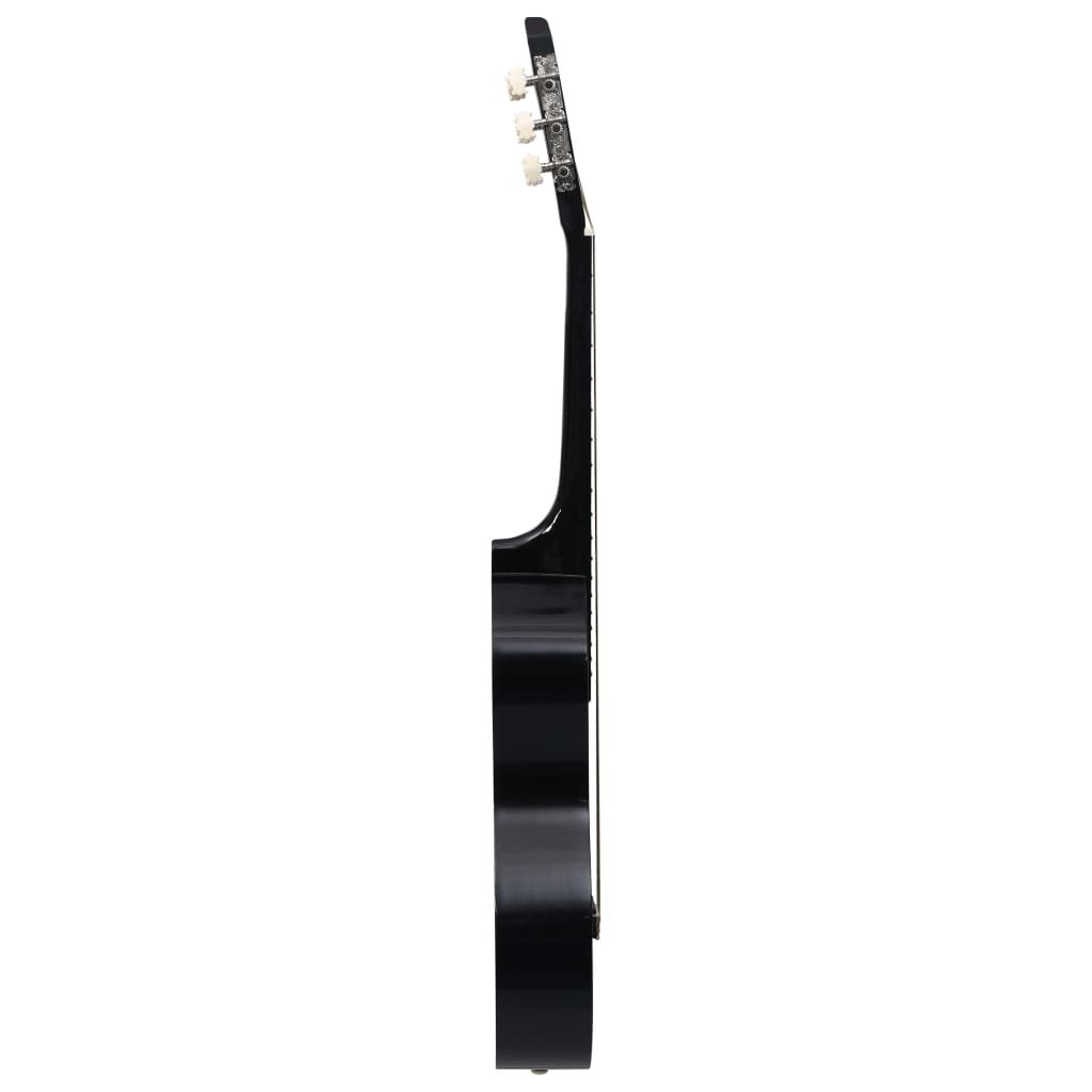 vidaXL Klassisk gitar for nybegynnere med veske svart 4/4 39"