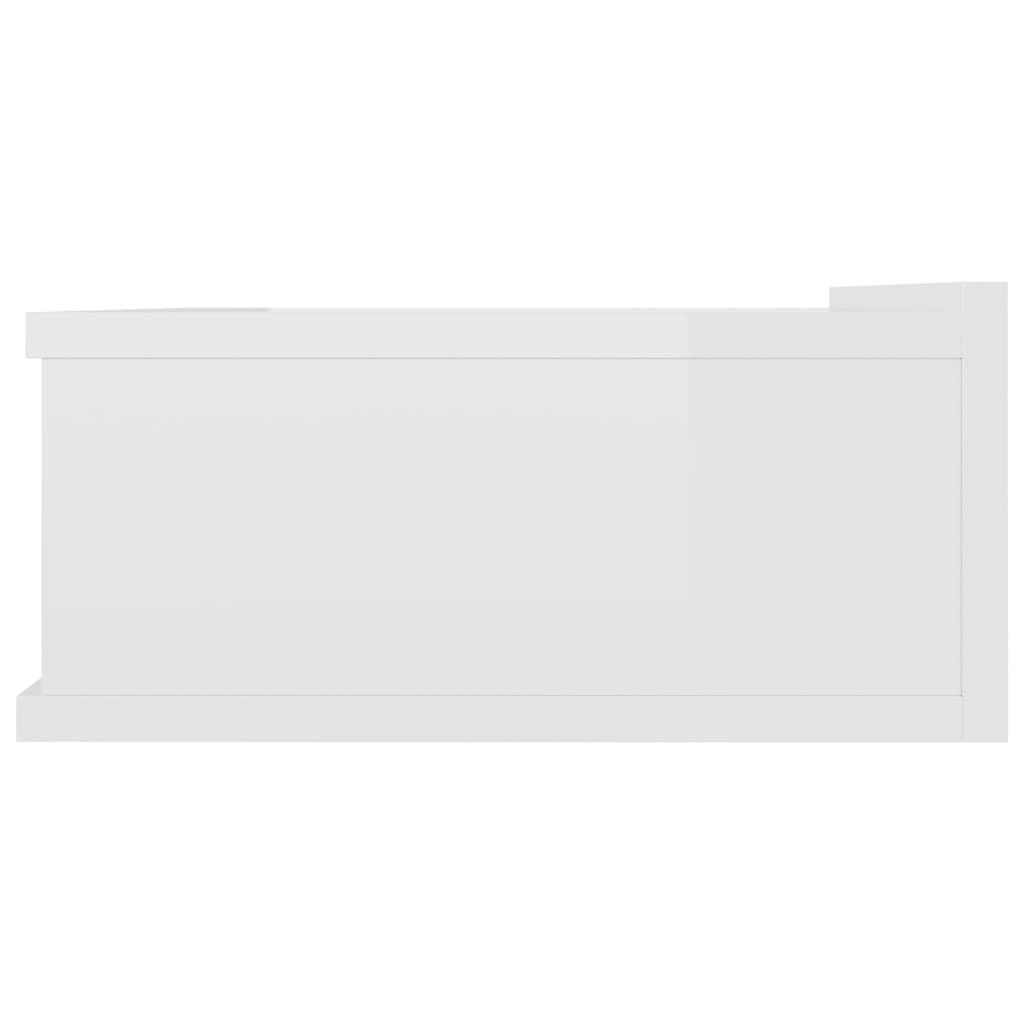vidaXL Flytende nattbord 2 stk høyglans hvit 40x30x15 cm sponplate