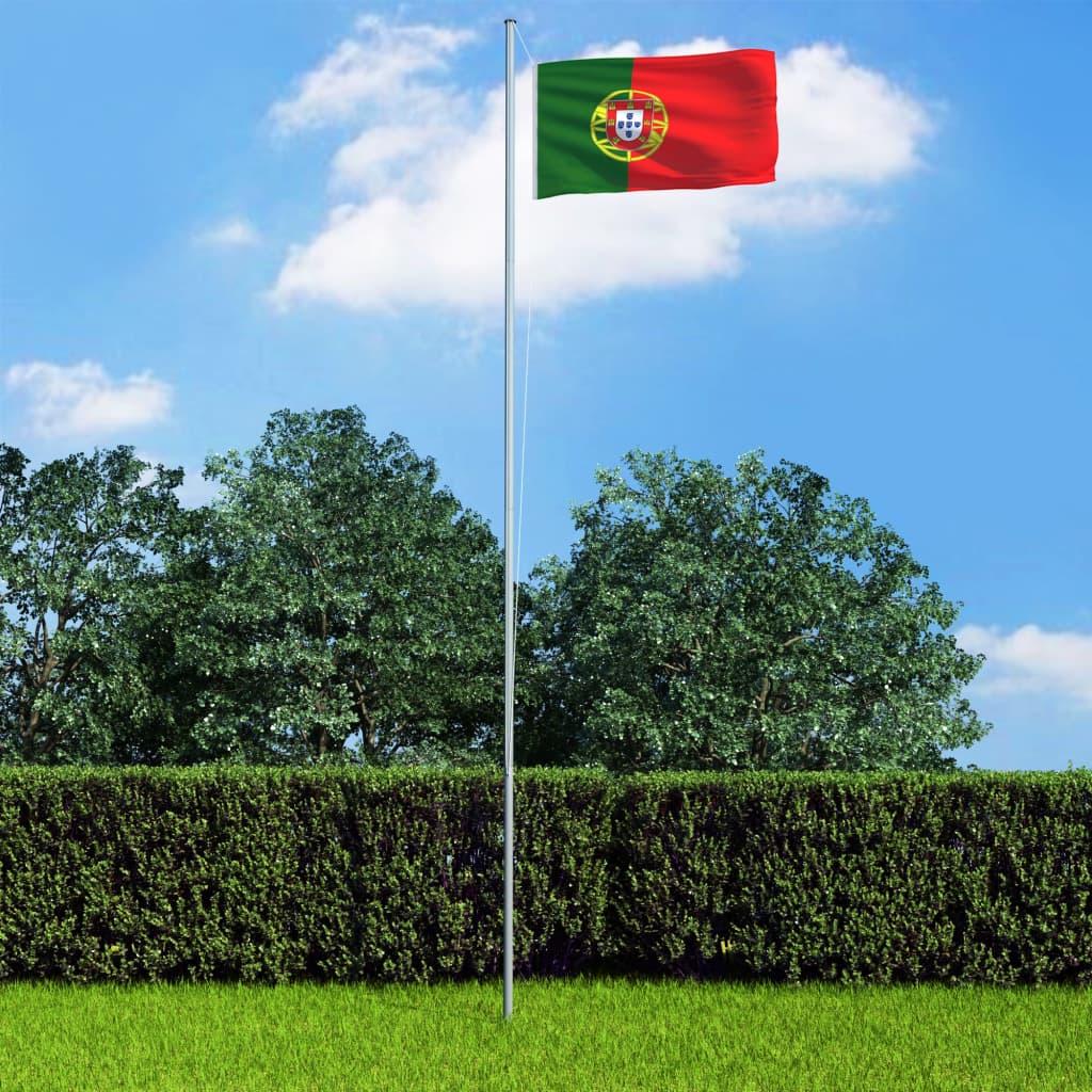 vidaXL Portugisisk flagg og stang aluminium 6,2 m